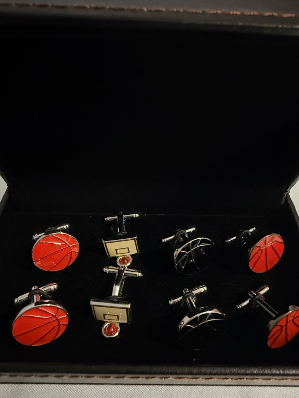 Basketball and Hoop Cufflink Set - Never worn